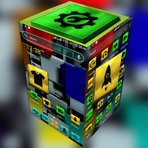 Colorful Metal Cube Launcher Theme icon