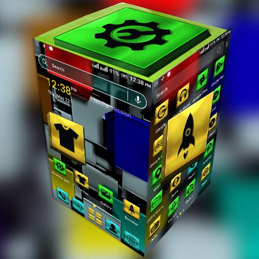 Colorful Metal Cube Launcher Theme 1.4