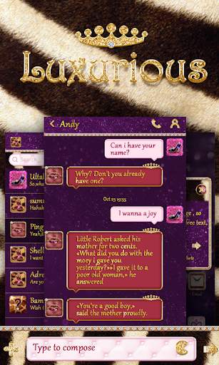 GO SMS LUXURIOUS THEME 1 تصوير الشاشة