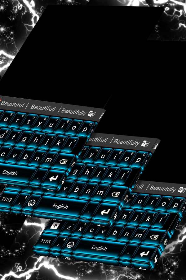 Neon Blue Keyboard Free screenshot 1