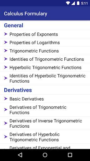 Calculus Formulary screenshot 1