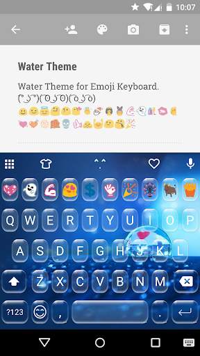 Water Emoji Keyboard Theme screenshot 1