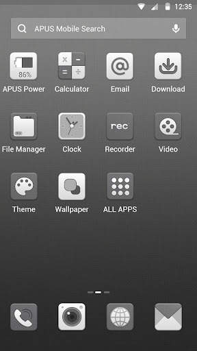 Modern Gray APUS Launcher theme screenshot 2