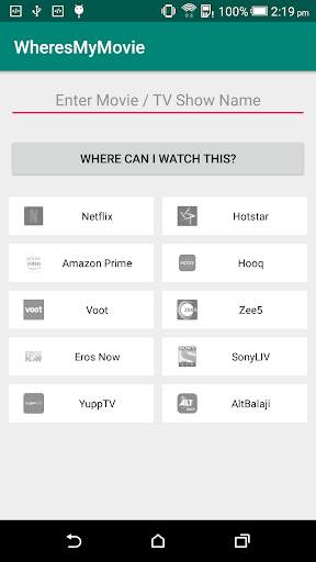 Find Streaming For Movie/TV Show - WheresMyMovie 1 تصوير الشاشة