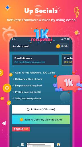 Up-Socials: Increase followers screenshot 3