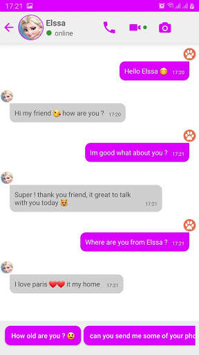 fake chat with Elssa : call & video - prank screenshot 3