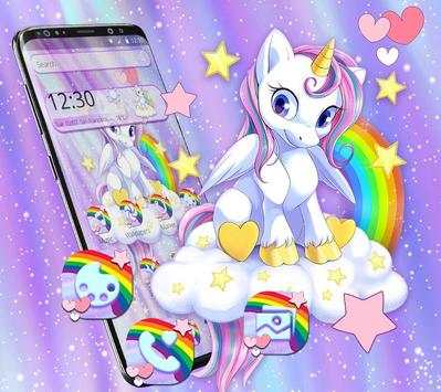 Cartoon Cute Rainbow Unicorn Theme screenshot 1