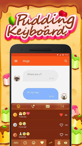 Pudding Emoji Keyboard Theme screenshot 3