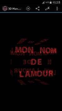 3D Mon Nom d'amour Wallpaper screenshot 2