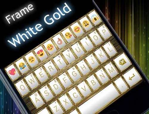 Frame WhiteGold Emoji Keyboard screenshot 6