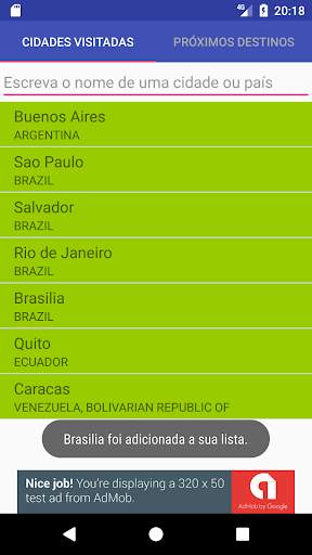 Cidades Visitadas screenshot 2
