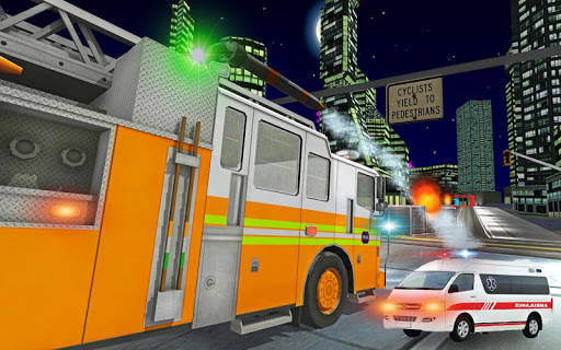 Fire Truck Rescue Driving Sim 3D screenshot 8