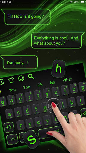 SMS Green Glow Keyboard Theme screenshot 2