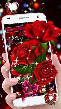 Shinny Red Rose Launcher Theme screenshot 1