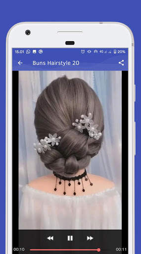 Buns Hairstyle - Video Step By Step Offline screenshot 1