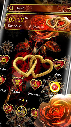 Golden Heart Rose Theme screenshot 1