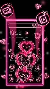 Glitter Salmon Hearts Theme screenshot 2