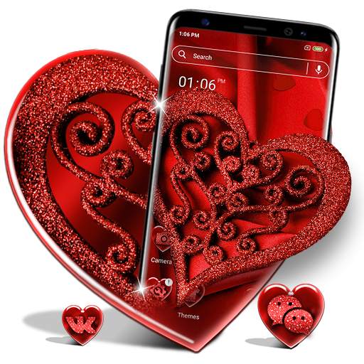 Red Love Heart Launcher Theme 1.0.1