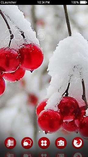 Snowy Cherry C launcher Theme screenshot 1