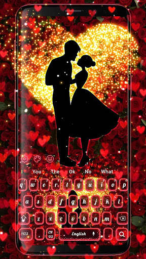 Romantic Valentines Rose Love Keyboard screenshot 1