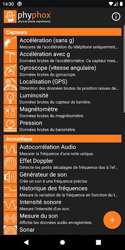phyphox screenshot 1