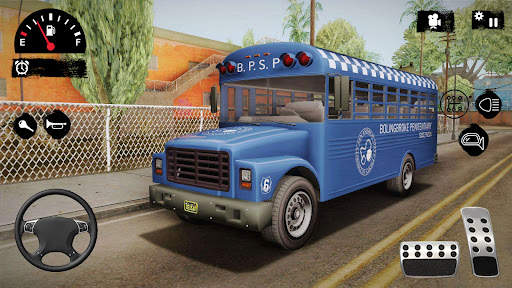 Police Bus Simulator Transport Driving Free Game screenshot 5