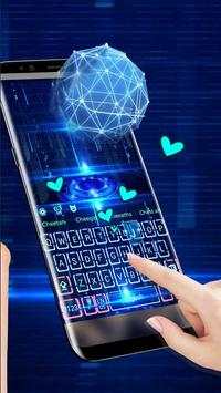 Neon Blue Tech Keyboard Theme screenshot 2
