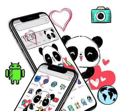 Cartoon Cute Happy Panda Theme screenshot 3
