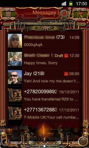 Steampunk GO SMS Theme screenshot 4