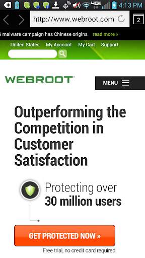 Webroot SecureWeb Browser screenshot 1