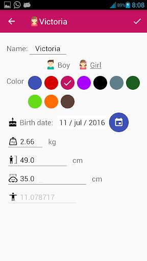 My Baby Charts: percentiles screenshot 4