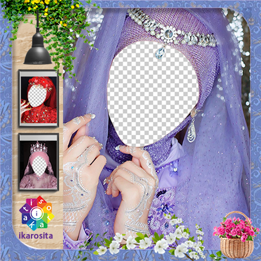 ikon Hijab Pengantin Bingkai FOto