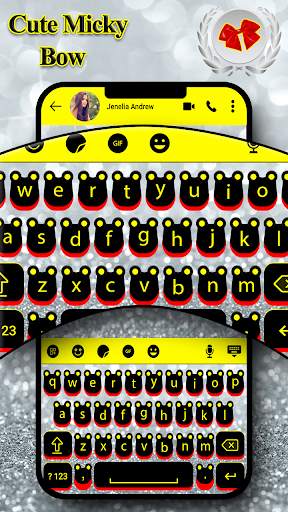Cute Mickey Bow Keyboard Theme screenshot 3