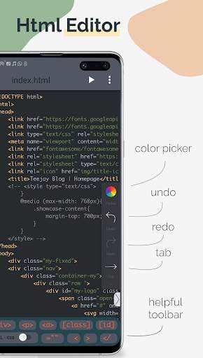TrebEdit - Mobile HTML Editor स्क्रीनशॉट 1