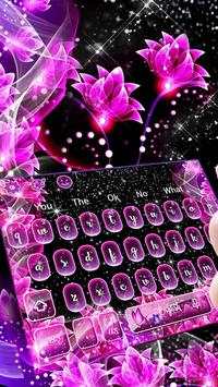 Glitter Neon Butterfly Keyboard Theme screenshot 1