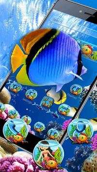 Lively Aquarium Gold Blue Fish Theme screenshot 2