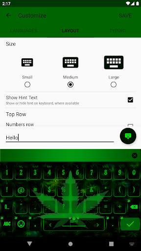 Green Rasta Keyboard Theme screenshot 3