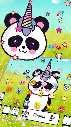 Cute Pandicorn Keyboard Theme Panda screenshot 3