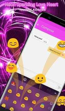 Purple Sparkling Love Heart Keyboard Theme screenshot 3