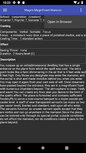 Traveling Spellbook for Pathfinder screenshot 3