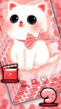 Peach Cute Kitty Launcher Theme screenshot 1