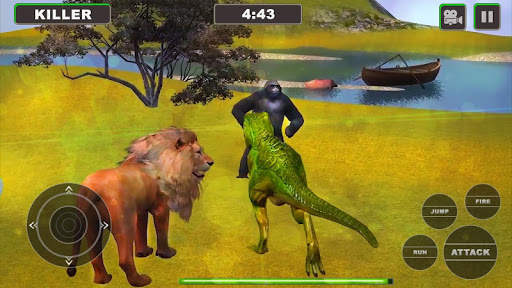 Lion Vs Gorilla : Animal Family Simulator Game screenshot 3
