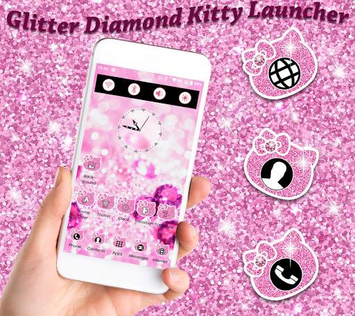 Glitter Diamond Kitty Launcher screenshot 2