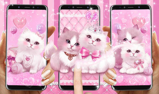 Pink Cute Cats Theme screenshot 1