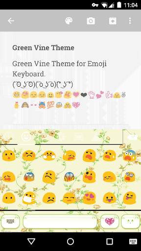 Green Vine Emoji Keyboard Skin screenshot 2