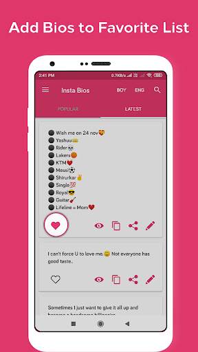 Bios Idea - Bios for Instagram - Quotes & Bios screenshot 8