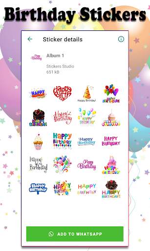 Happy Birthday Stickers for WhatsApp WAStickerApps screenshot 2