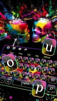 Glossy Colorful Skull Keyboard Theme स्क्रीनशॉट 1