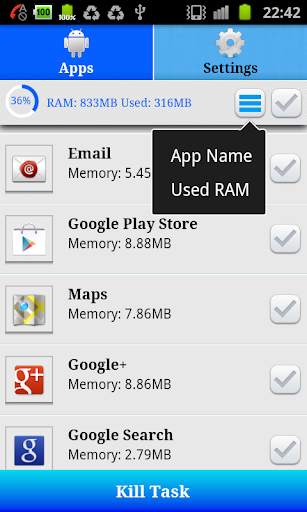 Auto Task Killer Free screenshot 2