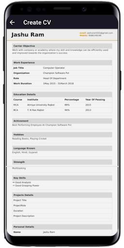 CV Maker App - Perfect Resume Creator. screenshot 6